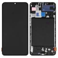 Дисплей для Samsung A705 Galaxy A70 с сенсором и рамкой, black (TFT)