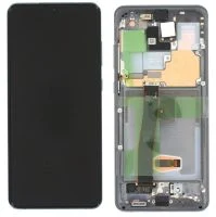Дисплей Samsung G988 Galaxy S20 Ultra с сенсором и рамкой, серый, оригинал, GH82-22271B