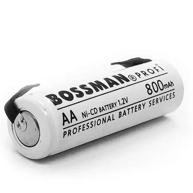 Аккумулятор промышленный Bossman AA 1.2V Ni-Сd 850 mAh (с контактами под пайку)