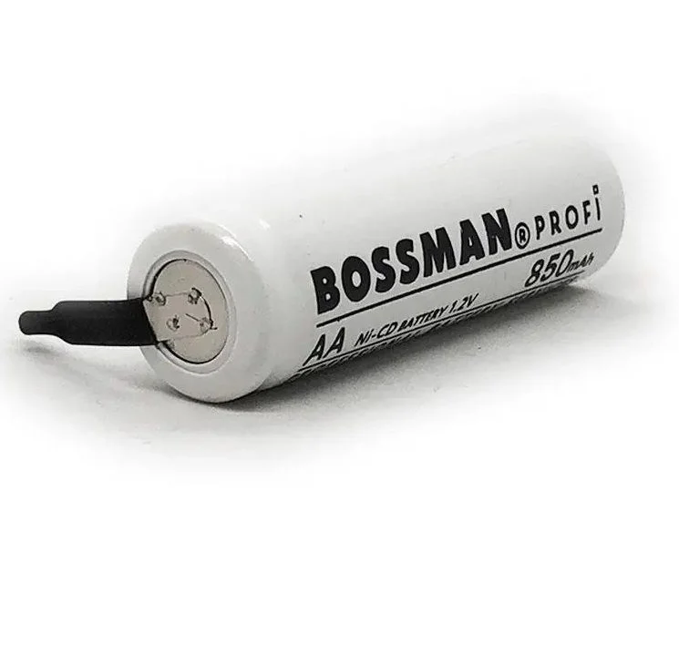 Аккумулятор промышленный Bossman AA 1.2V Ni-Сd 850 mAh (с контактами под пайку)