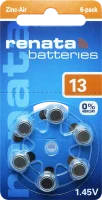 Батарейка для слуховых апаратов Renata zinc-air 13 (ZA13, P13, s13, DA13, 13DS, PR48, PR13H, HA13, 13AU, AC13) 310 mAh Цена за 1 елемент.