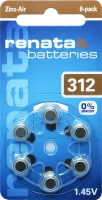 Батарейка для слуховых апаратов Renata zinc-air 312 (ZA312, P312, s312, DA312, 312DS, PR41, HA312, 312AU, AC312, A312) 165mAh Цена за 1 елемент.