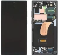 Дисплей Samsung S918 Galaxy S23 Ultra с сенсором и рамкой, Phantom Black (OLED)