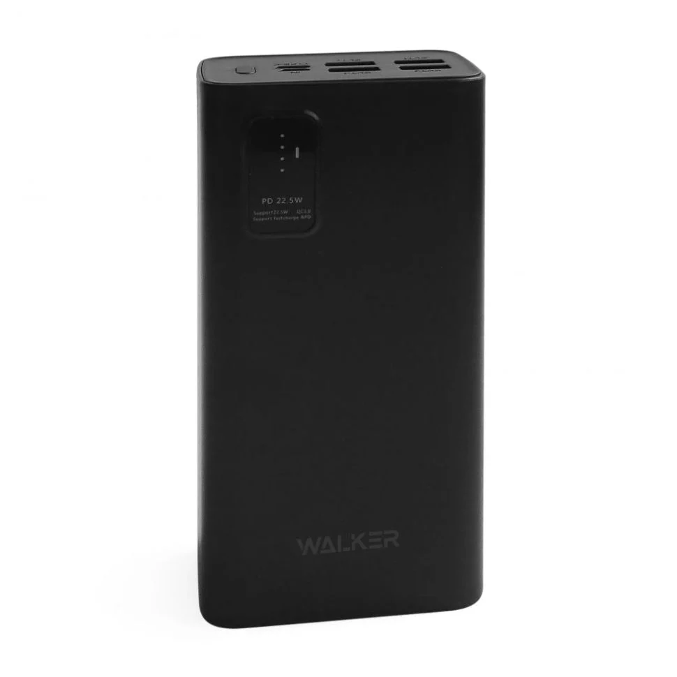 Портативная батарея Walker WB-730, 30000 mAh, 22.5W (QC3.0 + PD) Black